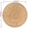 vidaXL Area Rug Braided Design Jute 210 cm Round