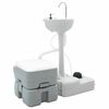vidaXL Camping Toilet Set 2 pcs Grey 50.5 x 33 x 103 cm