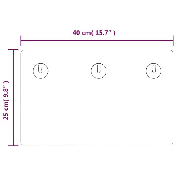 vidaXL Wall Mounted Coat Rack 40x25 cm Tempered Glass Beach