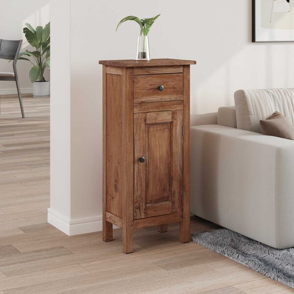 vidaXL Plant Stand with Drawer Brown 36 x 25 x 80 cm Mahogany Wood