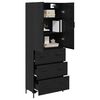 vidaXL Highboard Black Oak 69.5 x 34 x 180 cm Engineered Wood