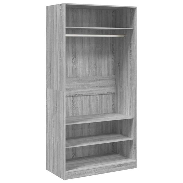 vidaXL Wardrobe Grey Sonoma 100x50x200 cm Engineered Wood