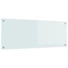 vidaXL Kitchen Backsplash White 110 x 40 cm Tempered Glass