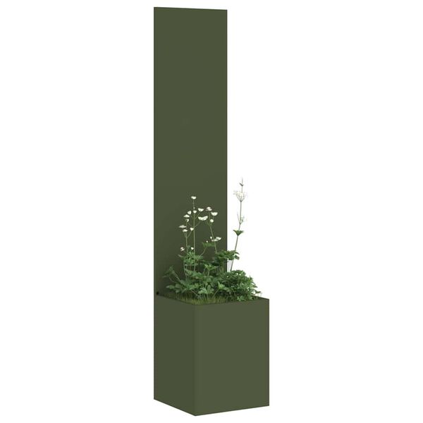 vidaXL Garden Privacy Screen Olive green 32 x 140 cm Cold-rolled steel