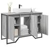 vidaXL Bathroom Sink Cabinet Grey Sonoma 91x35x60 cm Engineered Wood