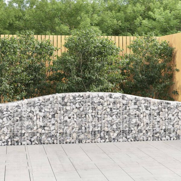 vidaXL Arched Gabion Baskets 25 pcs 400x30x60/80 cm Galvanised Iron