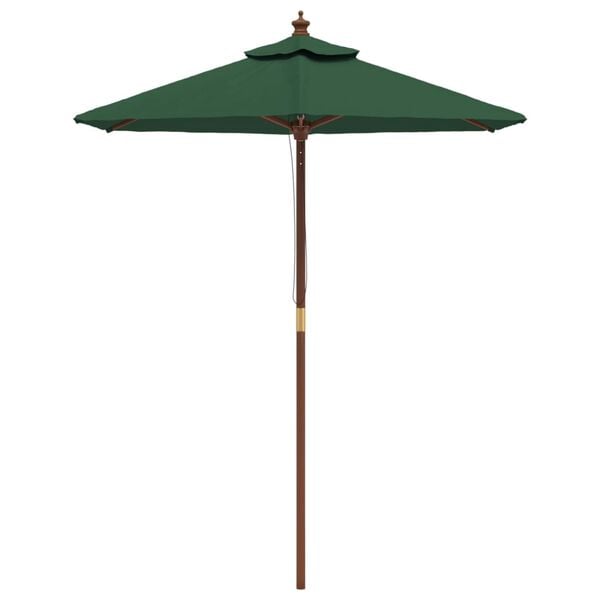 vidaXL Garden Parasol with Wooden Pole Green 196x231 cm