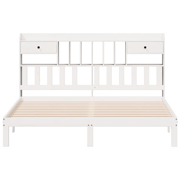 vidaXL Bookcase Bed without Mattress White 180x200cm Solid Wood Pine