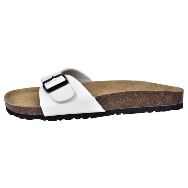 vidaXL Women's Bio Cork Sandal with 1 Buckle Strap White Size 36