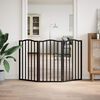 vidaXL Dog Gate Foldable 3 Panels Black 150 cm&nbsp;Poplar Wood