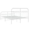 vidaXL Metal Bed Frame without Mattress with Footboard White 140x190cm