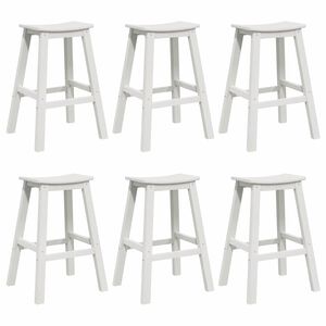 vidaXL Garden Bar Set 6 pcs White HDPE