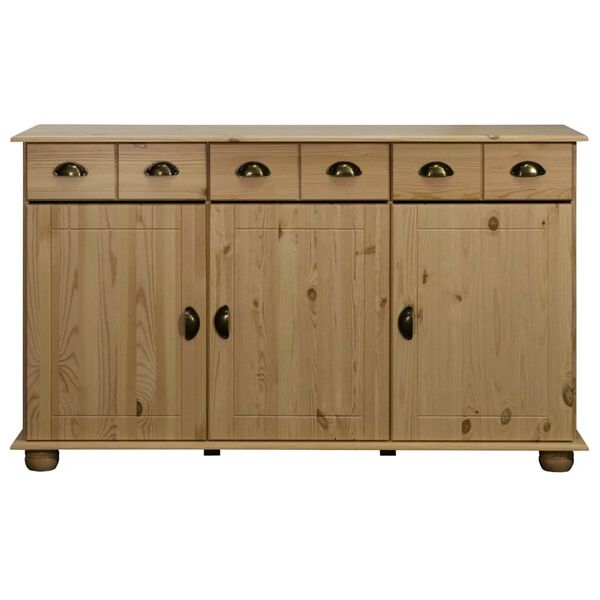 vidaXL Sideboard 134x39x79.5 cm Solid Pine Wood