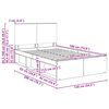 vidaXL Bed Frame Grey Sonoma 135 x 190 cm Solid Pine Wood