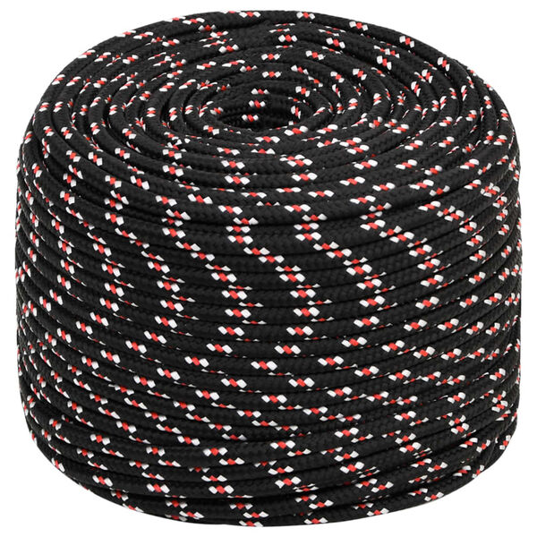 vidaXL Boat Rope Black 6 mm 250 m Polypropylene