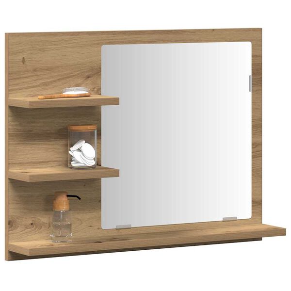 vidaXL Bathroom Mirror Cabinet Artisan Oak 60x10.5x45 cm