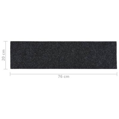 vidaXL Self-adhesive Stair Mats Rectangular 15 pcs 76x20 cm Black
