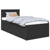 vidaXL Daybed with Drawer Manual Black 90 x 190 cm Engineered Wood