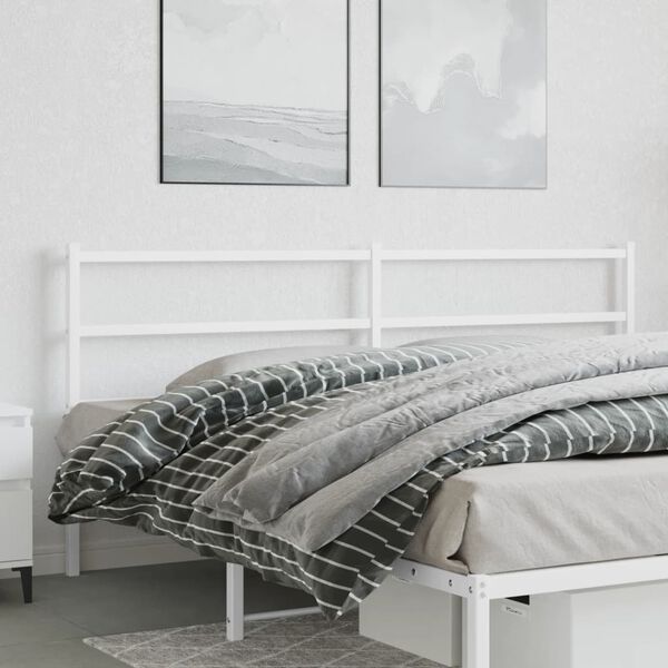 vidaXL Metal Replace Headboard White 180 cm