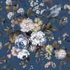 Noordwand Wallpaper "Blooming Garden 6 Big Flowers" Blue and Brown