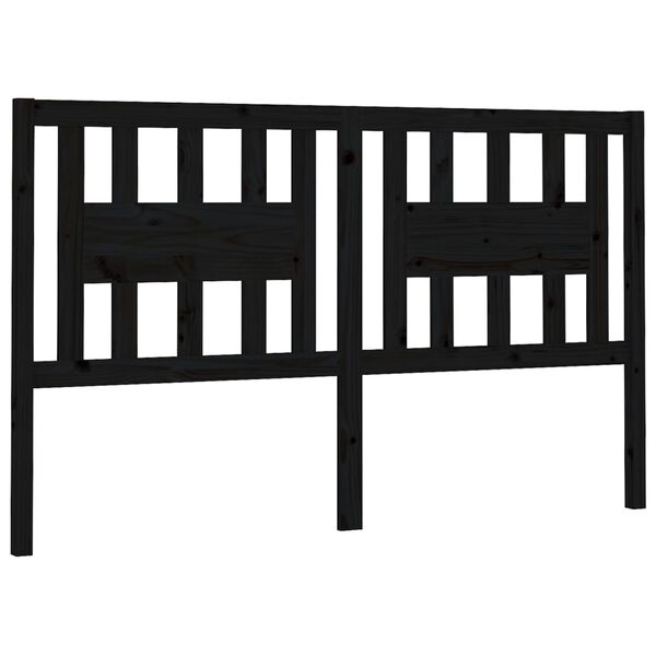 vidaXL Headboard Black 166x4x100 cm Solid Wood Pine
