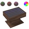 vidaXL Coffee Table with LED Brown Oak 70x50x45 cm Engineered Wood