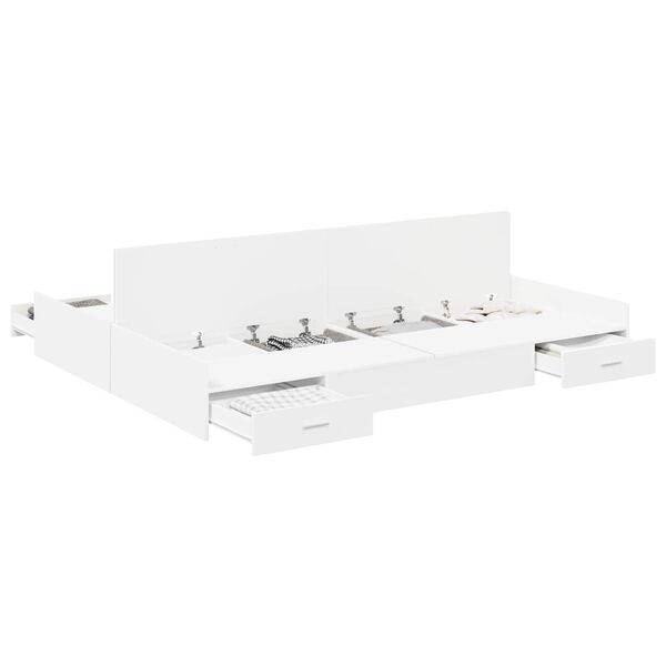 vidaXL Storage Bed Frame White 135 x 190 cm Engineered Wood