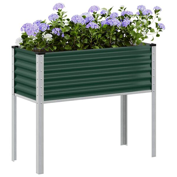 vidaXL Garden Planter Green 100x45x90 cm Steel