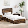 vidaXL Storage Bed with Drawer Smoked Oak 90 x 190 cm Engineered Wood