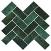 vidaXL Herringbone Tile 20 pcs Dark Green 30 x 30 cm