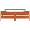 vidaXL Bed Frame with Headboard Wax Brown 180x200 cm Super King Solid Wood Pine