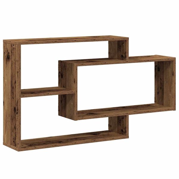 vidaXL Wall Shelf Old Wood 104x20x58.5 cm Engineered Wood