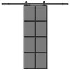 vidaXL Sliding Door with Hardware Set Black 76x205 cm Tempered Glass