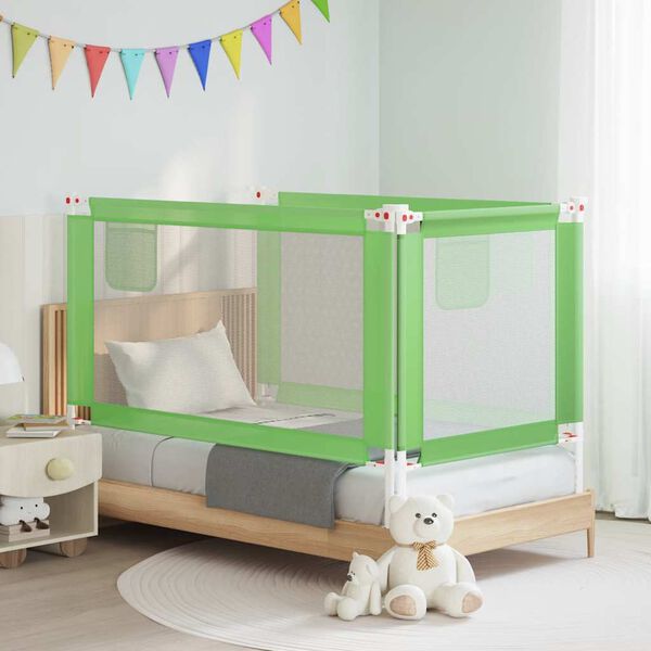 vidaXL Toddler Safety Bed Rail Green 150x25 cm Fabric
