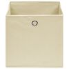 vidaXL Storage Boxes 10 pcs Non-woven Fabric 28x28x28 cm Cream