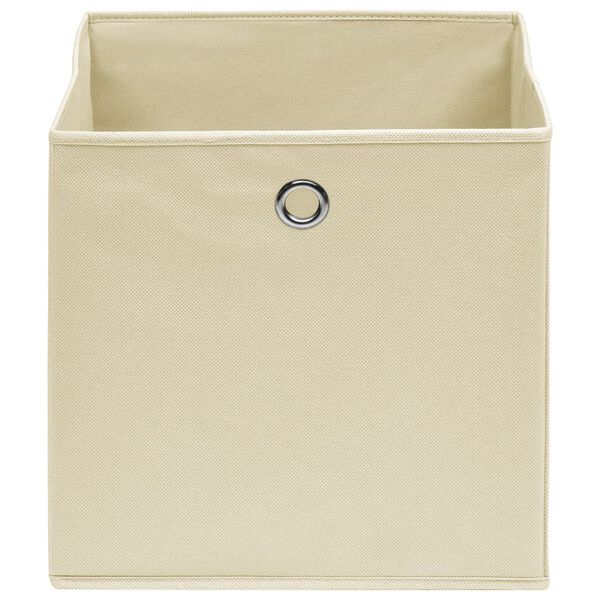 vidaXL Storage Boxes 10 pcs Non-woven Fabric 28x28x28 cm Cream