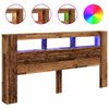 vidaXL LED Headboard Old Wood 200x18,5x103,5 cm Engineered Wood