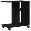 vidaXL Side Table with Shelf Black oak 50 x 30 x 55 cm Engineered Wood