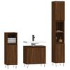 vidaXL 3 Piece Bathroom Cabinet Set Brown Oak Engineered Wood