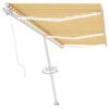 vidaXL Manual Awning with Solar LED 6 x 3 m Yellow and White Stripe