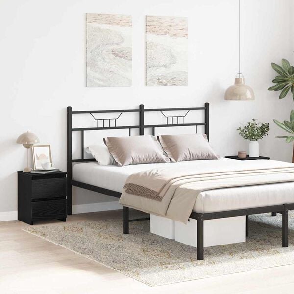 vidaXL Bedside Cabinet 2 pcs Black oak 30 x 30 x 40 cm Engineered wood