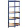 vidaXL 5-Layer Corner Shelf Blue Steel&Engineered Wood