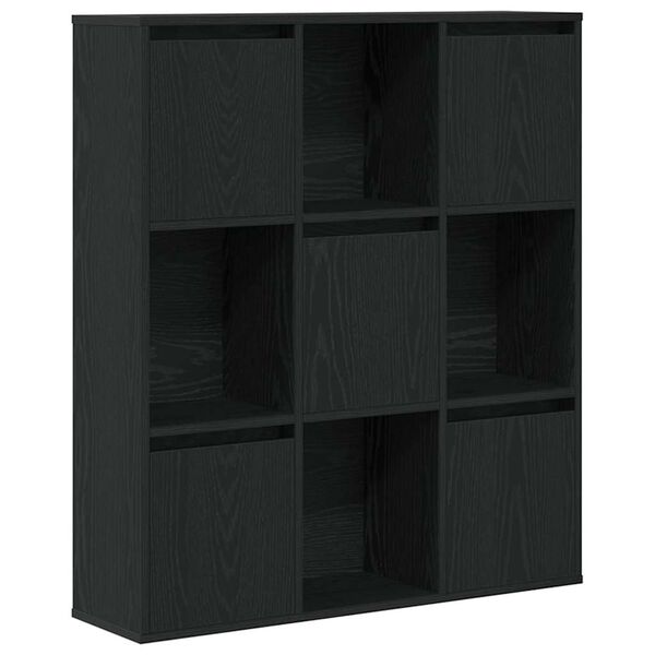 vidaXL Bookcase Black Oak 89x24x101.5 cm Engineered Wood
