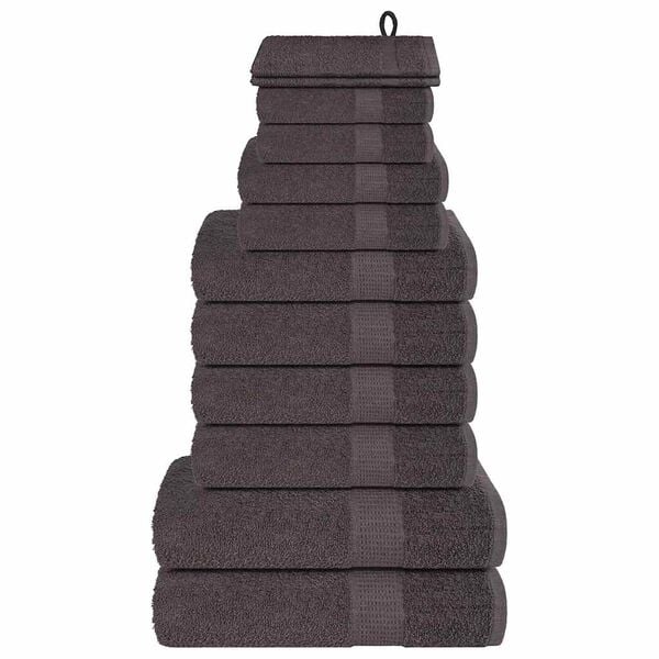 vidaXL 12 Piece Towel Set "FROGN" Anthracite 360 gsm