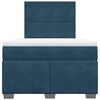 vidaXL Box Spring Bed with Mattress Blue 120x190 cm Small Double Velvet