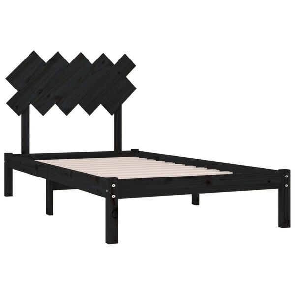 vidaXL Bed Frame without Mattress Black 100x200 cm Solid Wood