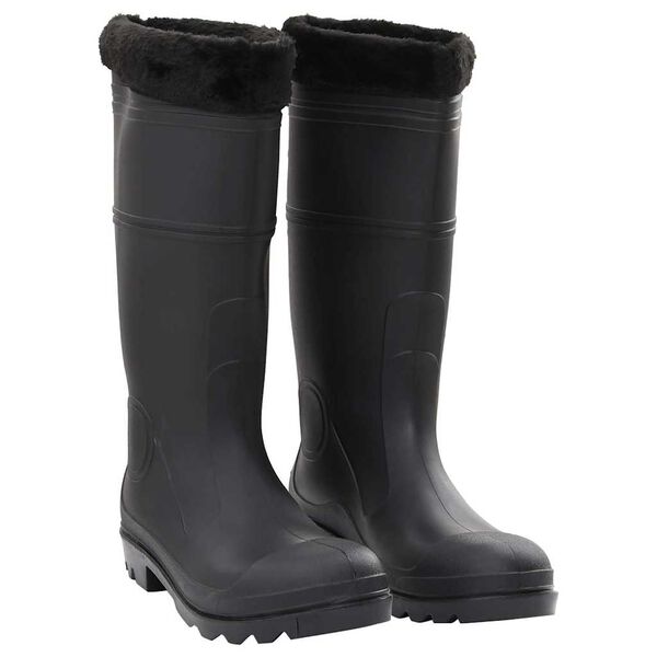 vidaXL Rian Boots with Removable Socks Black Size 44 PVC