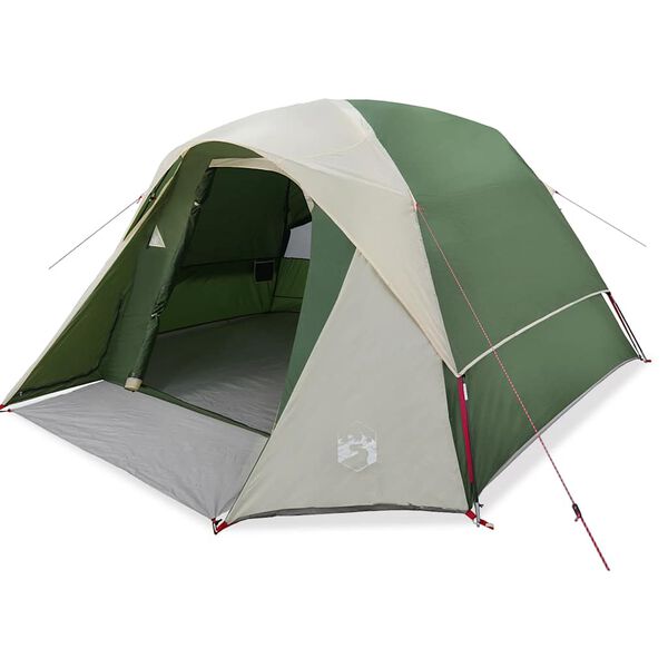 vidaXL Family Tent Cabin 6-Person Green Waterproof
