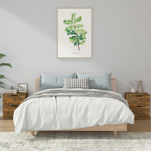 vidaXL Bedside Cabinets 2 pcs Smoked Oak Engineered Wood
