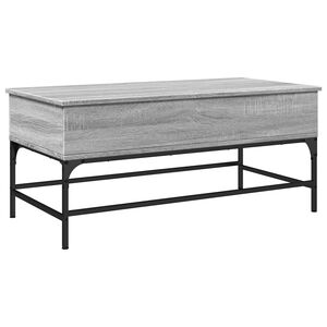 vidaXL Coffee Table Grey Sonoma 100x50x45 cm Engineered Wood and Metal